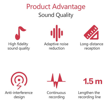 YICHUANG YC-LM10II 8 Pin Port Intelligent Noise Reduction Condenser Lavalier Microphone, Cable Length: 1.5m, YC-LM10II