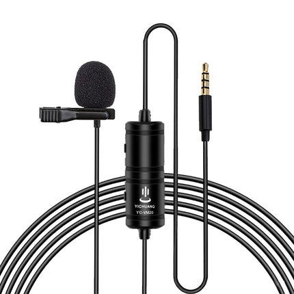 YICHUANG YC-VM20 3.5mm Port Video Recording Omnidirectional Lavalier Microphone, Cable Length: 6m, YC-VM20