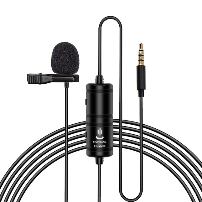 YICHUANG YC-VM20 3.5mm Port Video Recording Omnidirectional Lavalier Microphone, Cable Length: 6m, YC-VM20