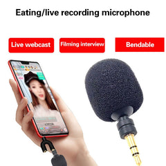 MK-5 Mono 3.5mm Gold Plated Plug Live Mobile Phone Tablet Laptop Mini Bend Microphone, Mono