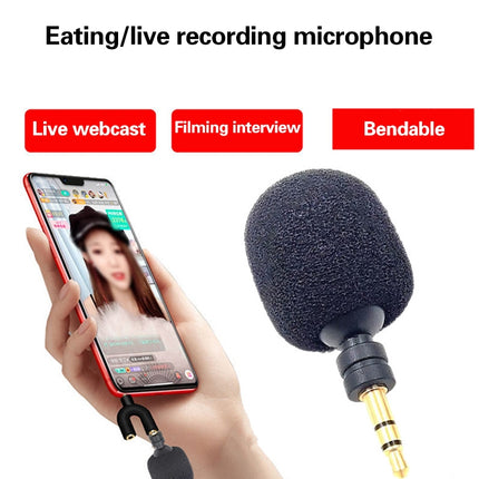 MK-5 Stereo 3.5mm Gold Plated Plug Live Mobile Phone Tablet Laptop Mini Bend Microphone, Stereo