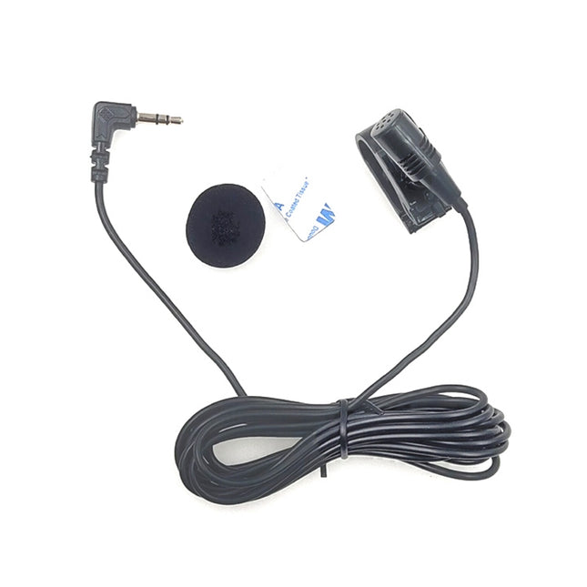 ZJ025MR Aufklebbares Lavalier-Stereomikrofon zum Anstecken für Auto-GPS/Bluetooth-fähiges Audio-DVD-Externes Mikrofon, Kabellänge: 3 m, 90-Grad-Winkelstecker 3,5 mm, Winkelstecker 3,5 mm Stereo