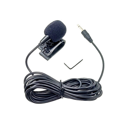 Micrófono de solapa con clip adhesivo ZJ025MR con conector mono de 2,5 mm para GPS de automóvil/micrófono externo con DVD de audio habilitado con Bluetooth, longitud del cable: 3 m, conector mono de 2,5 mm
