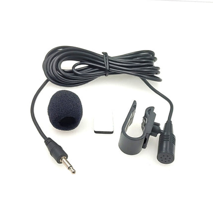 Micrófono de solapa con clip adhesivo ZJ025MR con conector mono de 2,5 mm para GPS de automóvil/micrófono externo con DVD de audio habilitado con Bluetooth, longitud del cable: 3 m, conector mono de 2,5 mm