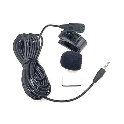 Micrófono de solapa con clip adhesivo ZJ025MR con conector mono de 2,5 mm para GPS de automóvil/micrófono externo con DVD de audio habilitado con Bluetooth, longitud del cable: 3 m, conector mono de 2,5 mm