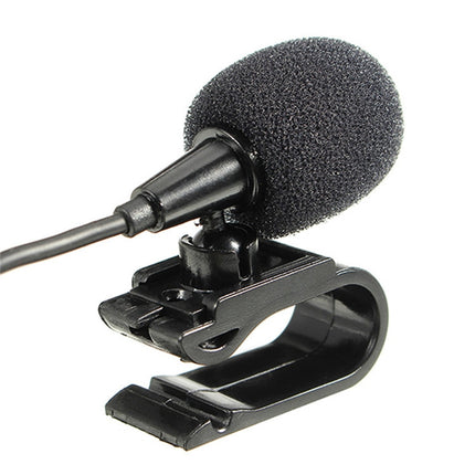 Micrófono de solapa con clip adhesivo ZJ025MR con conector mono de 2,5 mm para GPS de automóvil/micrófono externo con DVD de audio habilitado con Bluetooth, longitud del cable: 3 m, conector mono de 2,5 mm