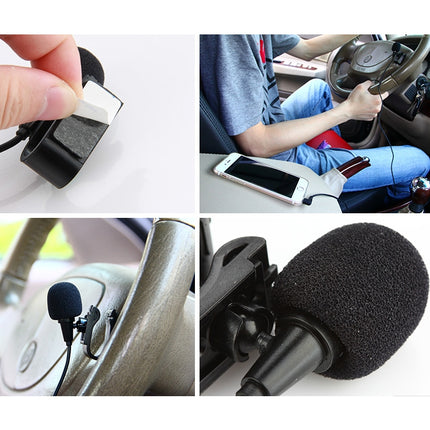 ZJ025MR Stick-on Clip-on Lavalier 3.5mm Jack Mono Microphone for Car GPS / Bluetooth Enabled Audio DVD External Mic, Cable Length: 3m, 3.5mm Jack Stereo