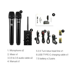 Original Lenovo TW01C TV K Song Dual Wireless Microphone with Sound Card Set