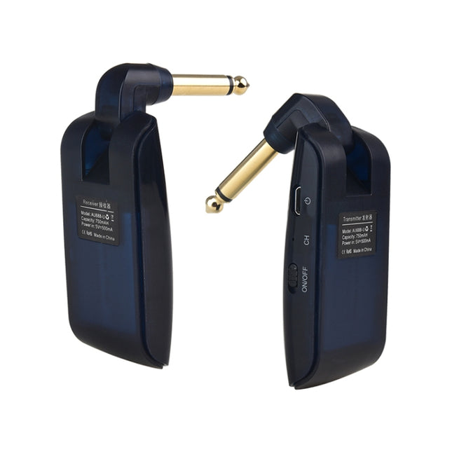 Measy AU688-U 20 Channels Wireless Guitar System Rechargeable Musical Instrument Transmitter Receiver, AU688-U Black