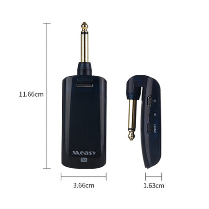 Measy AU688-U 20 Channels Wireless Guitar System Rechargeable Musical Instrument Transmitter Receiver, AU688-U Black