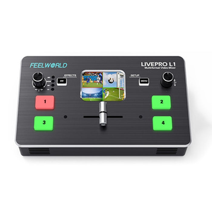 FEELWORLD LIVEPRO L1 Multi-camera Media Live Broadcast 4-Channel Live Production Switcher with 2.0 inch TFT Screen