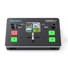 FEELWORLD LIVEPRO L1 Multi-camera Media Live Broadcast 4-Channel Live Production Switcher with 2.0 inch TFT Screen