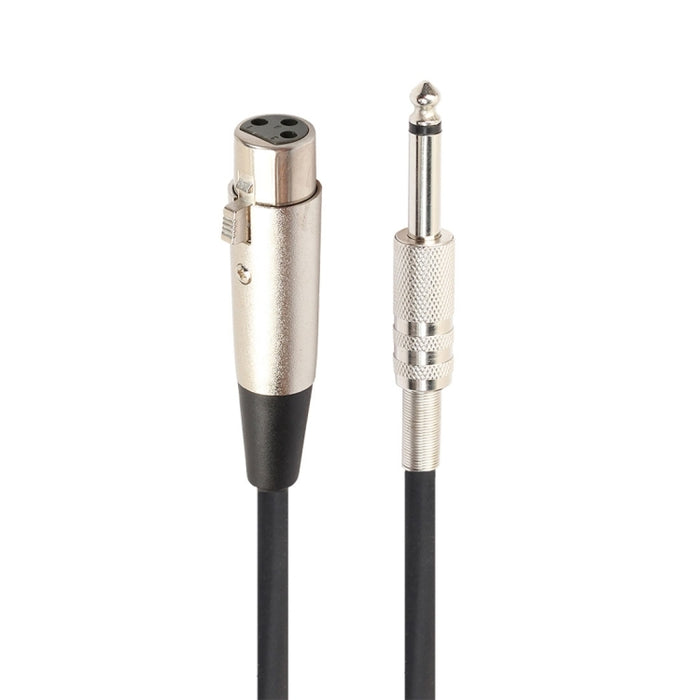 10m XLR 3-Pin Female to 1/4 inch (6.35mm) Mono Shielded Microphone Mic Cable, Length: 10m