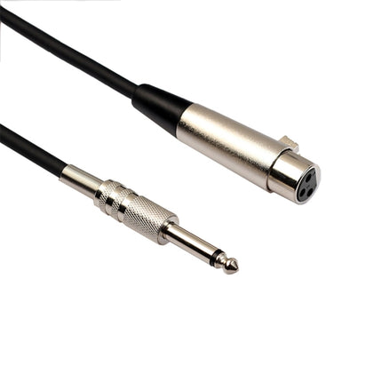 10m XLR 3-Pin Female to 1/4 inch (6.35mm) Mono Shielded Microphone Mic Cable, Length: 10m