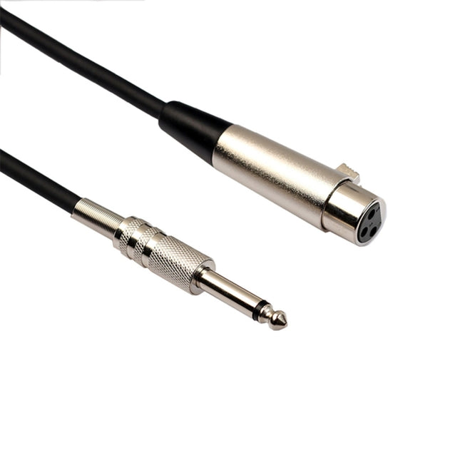 10m XLR 3-Pin Female to 1/4 inch (6.35mm) Mono Shielded Microphone Mic Cable, Length: 10m