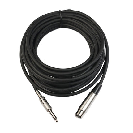 10m XLR 3-Pin Female to 1/4 inch (6.35mm) Mono Shielded Microphone Mic Cable, Length: 10m