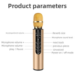 K3 Bluetooth 5.0 Karaoke Live Stereo Sound Wireless Bluetooth Condenser Microphone