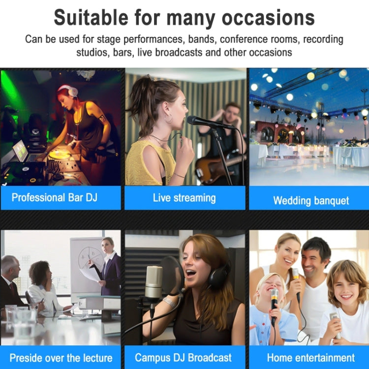 TEYUN NA6 6-channel Small Mixing Console Mobile Phone Sound Card Live Broadcast Computer Recording Console Processor, EU Plug, NA6 EU Plug