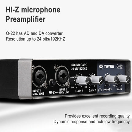 TEYUN Q-22 USB Computer Free Srive Microphone External Sound Card