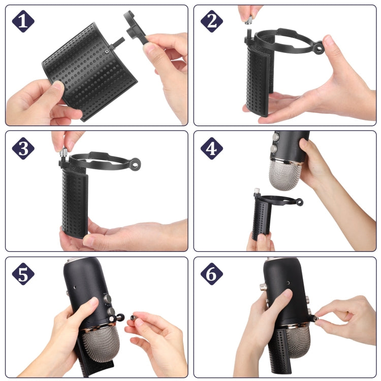 TEYUN PS-4x3 Condenser Microphone U-shaped Blowout Cover Desktop Bracket Audio Accessory Clip, PS-4