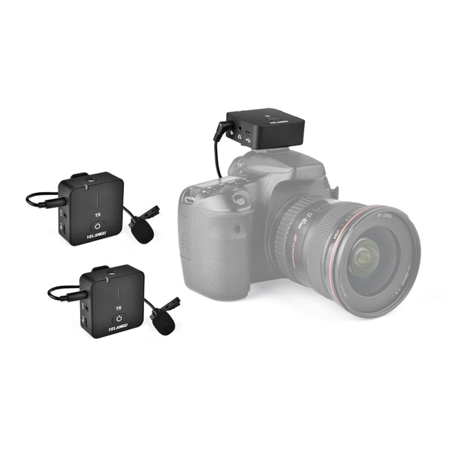 YELANGU MX5S Dual-Channel 2.4GHz Wireless Microphone System with 2 Transmitters and Receiver