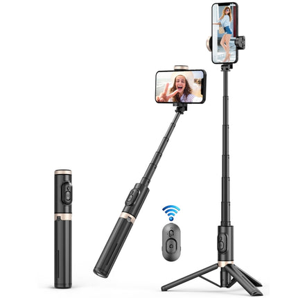 Q12 Hidden Design Reinforced Bluetooth Remote Control Tripod Selfie Stick, Q12 (Black), Q12 (White)