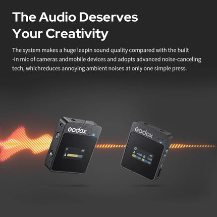 Godox MoveLink II M2 Wireless Lavalier Microphone System with 2 Transmitters and 1 Receiver for DSLR Cameras and Camcorders, MoveLink II M2