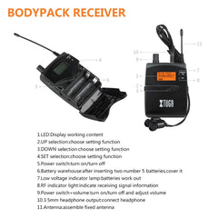 XTUGA RW2080 UHF Wireless Stage Singer In-Ear Monitor System Single BodyPack Receiver, RW2080 Receiver Bodypack