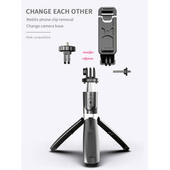 L02 100cm Multi-function Adjustable Bluetooth Self-timer Pole Tripod Selfie Stick