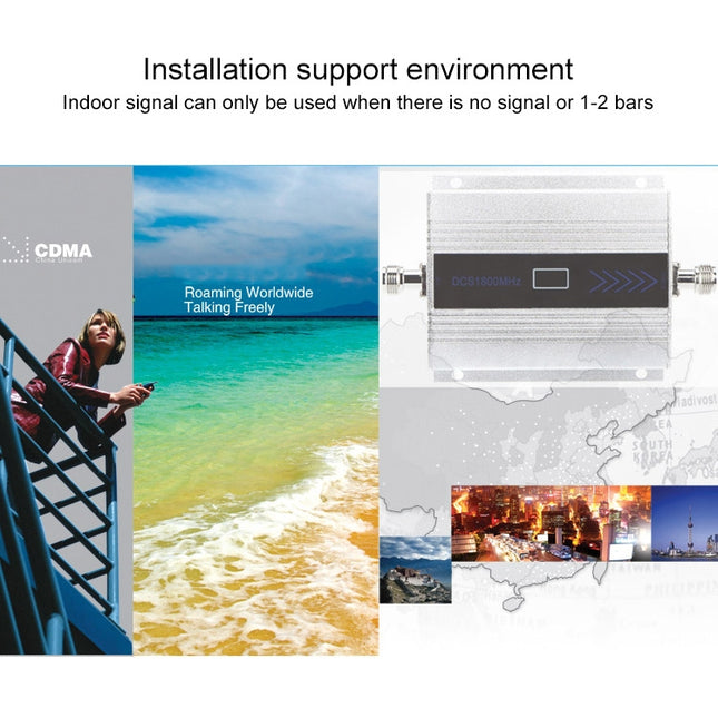 DCS-LTE 4G Phone Signal Repeater Booster, US Plug(Silver)