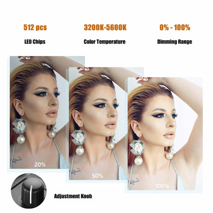 MANTOO RL-18 II 100-240V 55W 18 inch Two-color Dimmable Ring Fill Light with Tripod