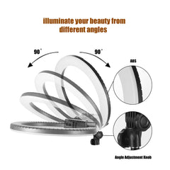 MANTOO RL-18 II 100-240V 55W 18 inch Two-color Dimmable Ring Fill Light with Tripod