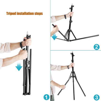 MANTOO RL-18 II 100-240V 55W 18 inch Two-color Dimmable Ring Fill Light with Tripod