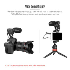 BOYA Portable Mini Condenser Live Show Video Recording Microphone for DSLR / Smart Phones