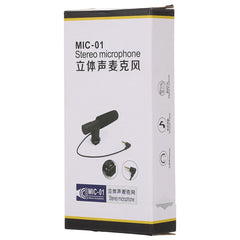 MIC-02 30-18000Hz Rate Sound Clear Stereo Microphone for Smartphone, Cable Length: 28cm