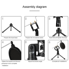 Yanmai PS-3 Mini Portable Microphone Anti-network Shockproof Desktop Stand