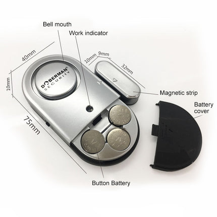 DOBERMAN SE-0701 Oval Household Anti-theft Door and Window Magnetic Spring Sensor Super Loud Simple Alarm, SE-0701