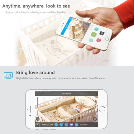 WLSES GC60 720P Wireless Surveillance Camera Baby Monitor, EU Plug