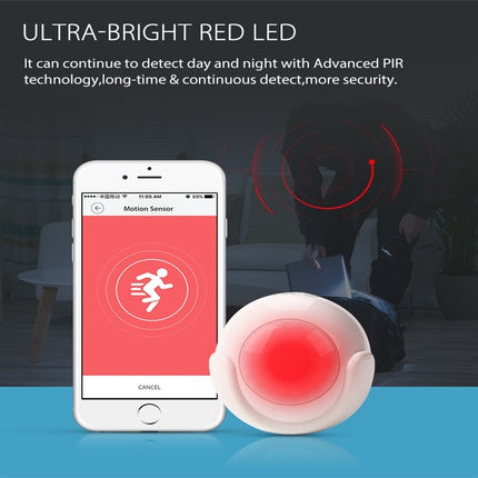 NEO NAS-PD01W Wireless WiFi PIR Detector Motion Sensor, Support Android / IOS systems & Ultra-bright Red LED