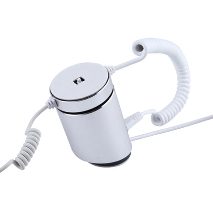 Aluminum Shell Cylindrical Display Stand Digital Magnetic Security System Burglar Alarm / Anti-theft Alarm Display Holder for Mobile Phones with Type-C / USB-C Port, Cylindrical Type-C