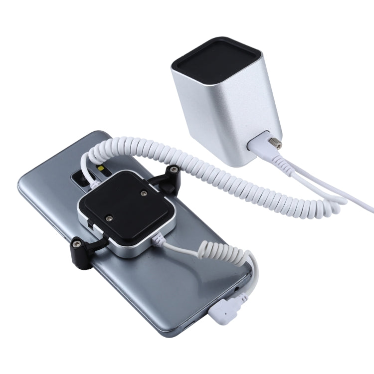 Aluminum Shell Square-column Anti-theft Alarm Stand Security System Burglar Alarm / Anti-theft Alarm Display Holder for Mobile Phones with Type-C / USB-C Port