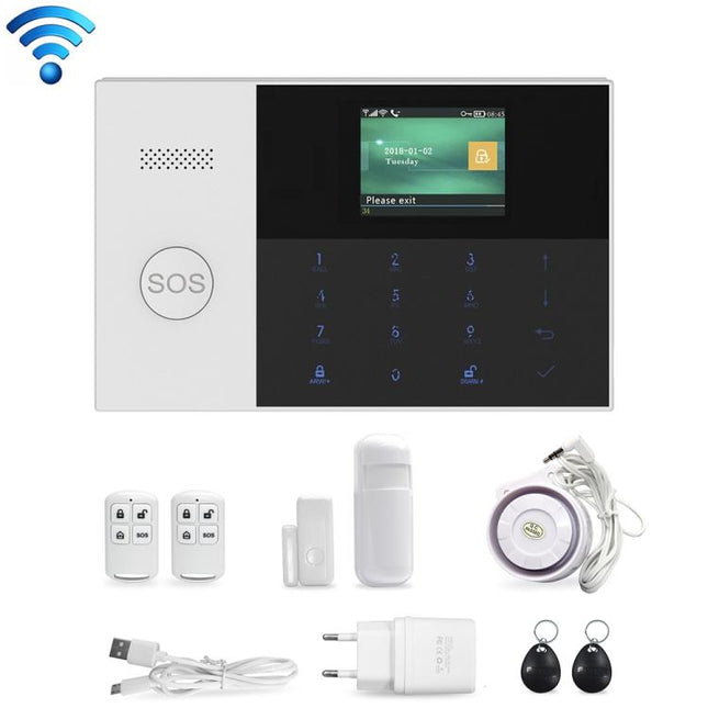 PG-105-GSM GSM/GPRS + WiFi Intelligent Alarm System with Touch Keypad & LCD Screen & RFID Function, US Version