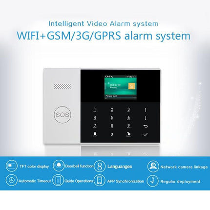 PG-105-GSM GSM/GPRS + WiFi Intelligent Alarm System with Touch Keypad & LCD Screen & RFID Function, US Version