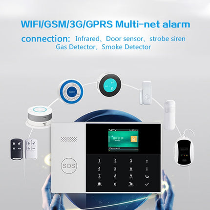 PG-105-GSM GSM/GPRS + WiFi Intelligent Alarm System with Touch Keypad & LCD Screen & RFID Function, EU Version