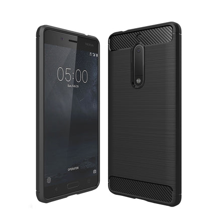 For Nokia 5 Brushed Carbon Fiber Texture Shockproof TPU Protective Cover Case, Nokia 5