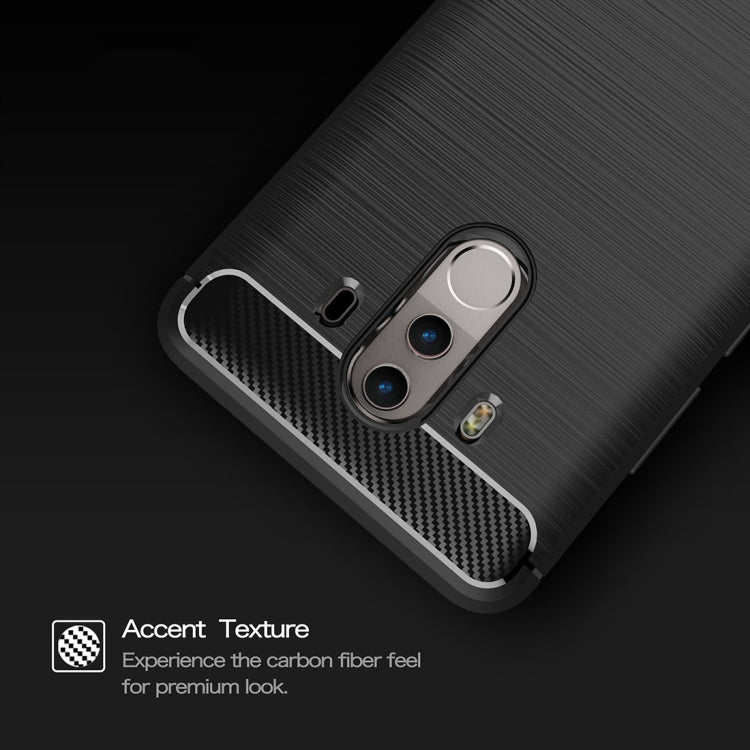 For Huawei  Mate 10 Pro Brushed Texture Carbon Fiber Shockproof TPU Rugged Armor Protective Case