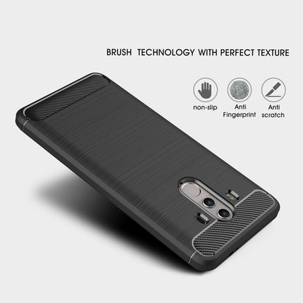 For Huawei  Mate 10 Pro Brushed Texture Carbon Fiber Shockproof TPU Rugged Armor Protective Case , For Huawei Mate 10 Pro, For Mate 10 Pro