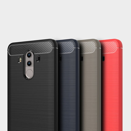 For Huawei  Mate 10 Pro Brushed Texture Carbon Fiber Shockproof TPU Rugged Armor Protective Case