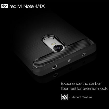 For Xiaomi  Redmi Note 4X Brushed Carbon Fiber Texture Shockproof TPU Protective Case , For Redmi Note 4X