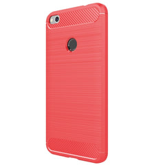 For Huawei  P8 Lite (2017) Brushed Carbon Fiber Texture Shockproof TPU Protective Case